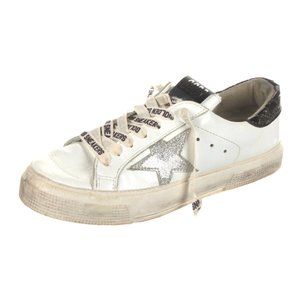 Golden Goose White Shiny Leather May Sneakers